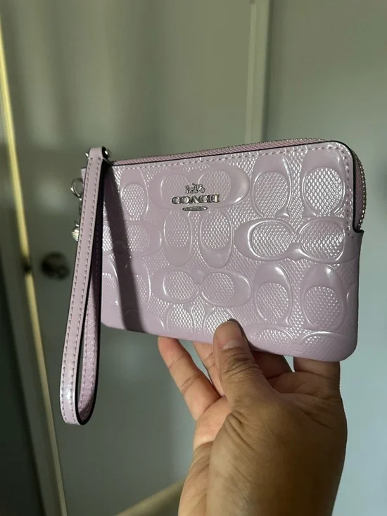 Coach Corner Zip Wristlet Wallet with Charm - Picture 9 of 10